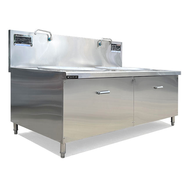 Bếp xào điện từ 2 họng liền chảo 40kW