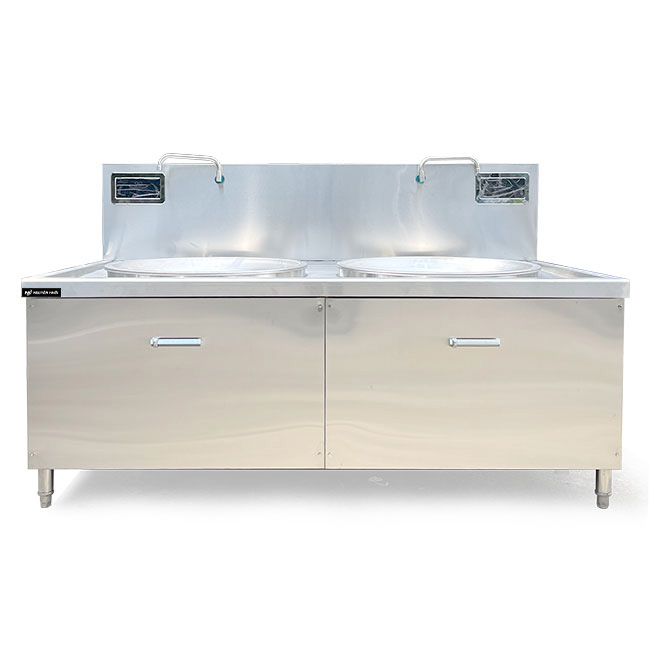 Bếp xào điện từ 2 họng liền chảo 40kW