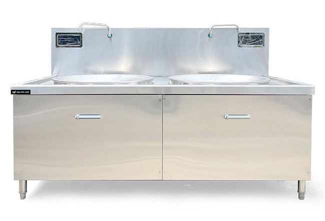 Bếp xào điện từ 2 họng liền chảo 40kW