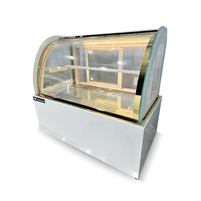 Tủ bánh kem 90cm kính cong 2 tầng