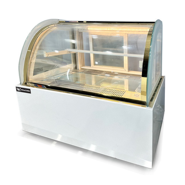 Tủ bánh kem 90cm kính cong 2 tầng
