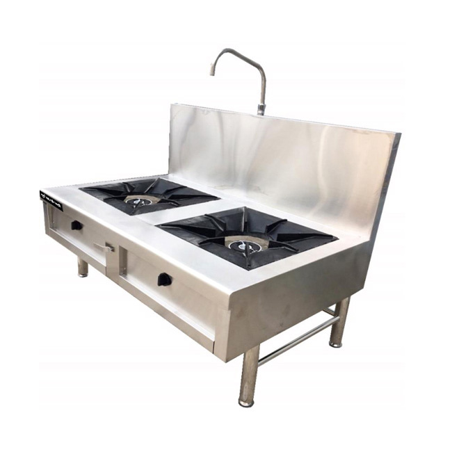 Bếp hầm 2 họng công nghiệp dùng gas