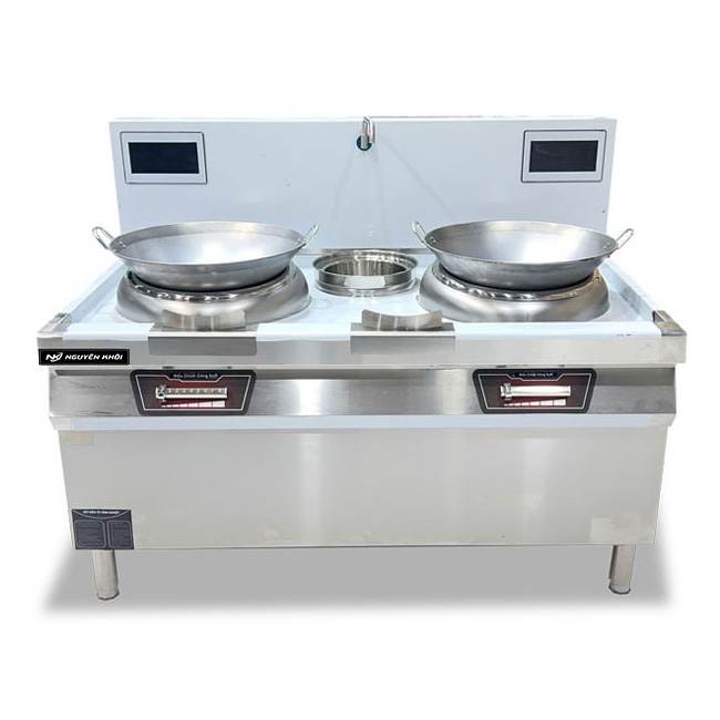 Bếp xào điện từ 2 họng có bầu nước 1m5