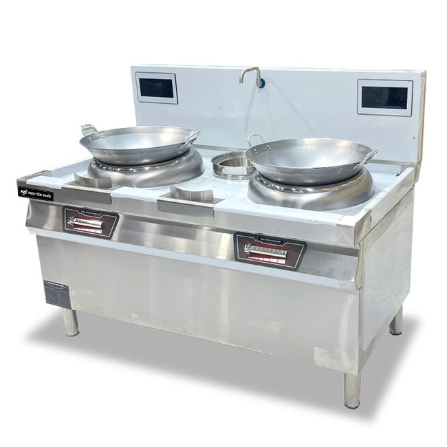 Bếp xào điện từ 2 họng có bầu nước 1m5