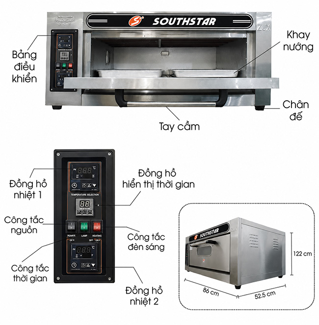 L&ograve; nướng southstar vận h&agrave;nh đơn giản